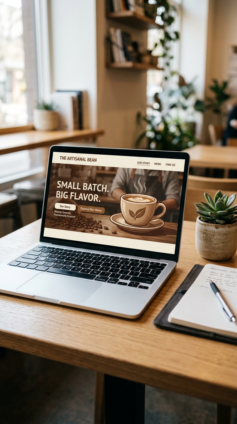 เว็บไซต์หน้าเดียวสำหรับร้านกาแฟ