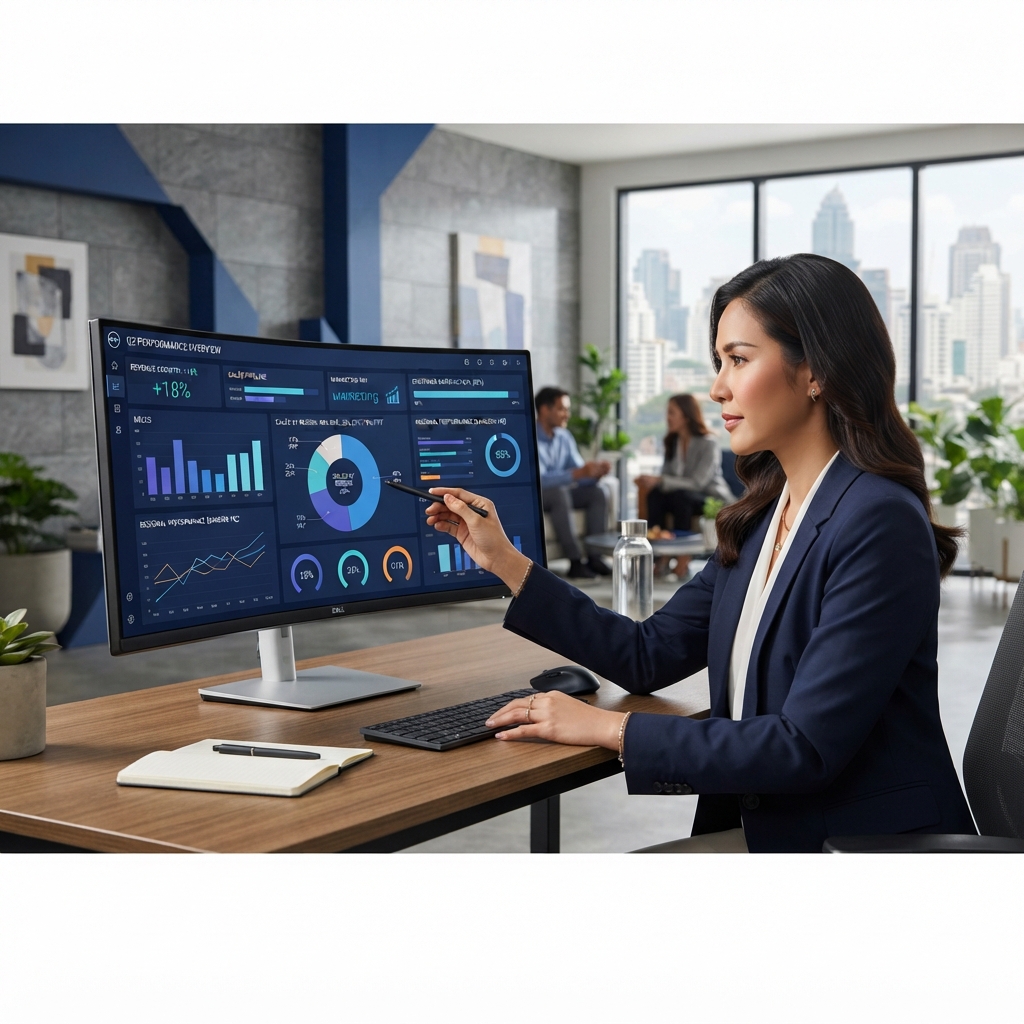 KPI Dashboard แสดงประสิทธิภาพการดำเนินธุรกิจผ่านกราฟและตัวชี้วัดต่างๆ